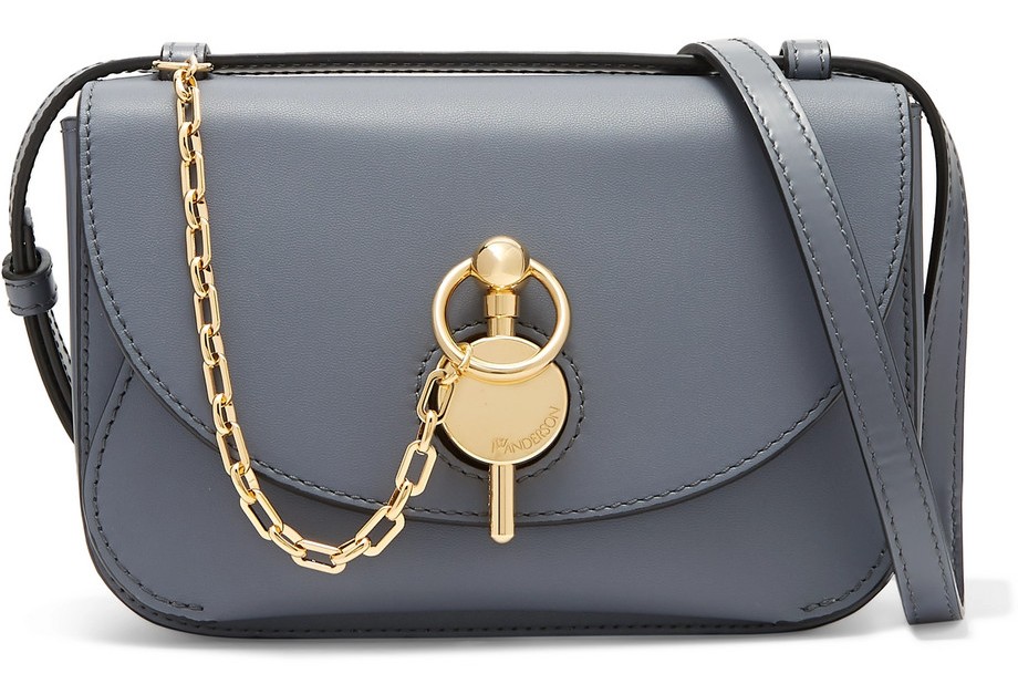 anderson luxury designer bag purse blue grey gray leather 